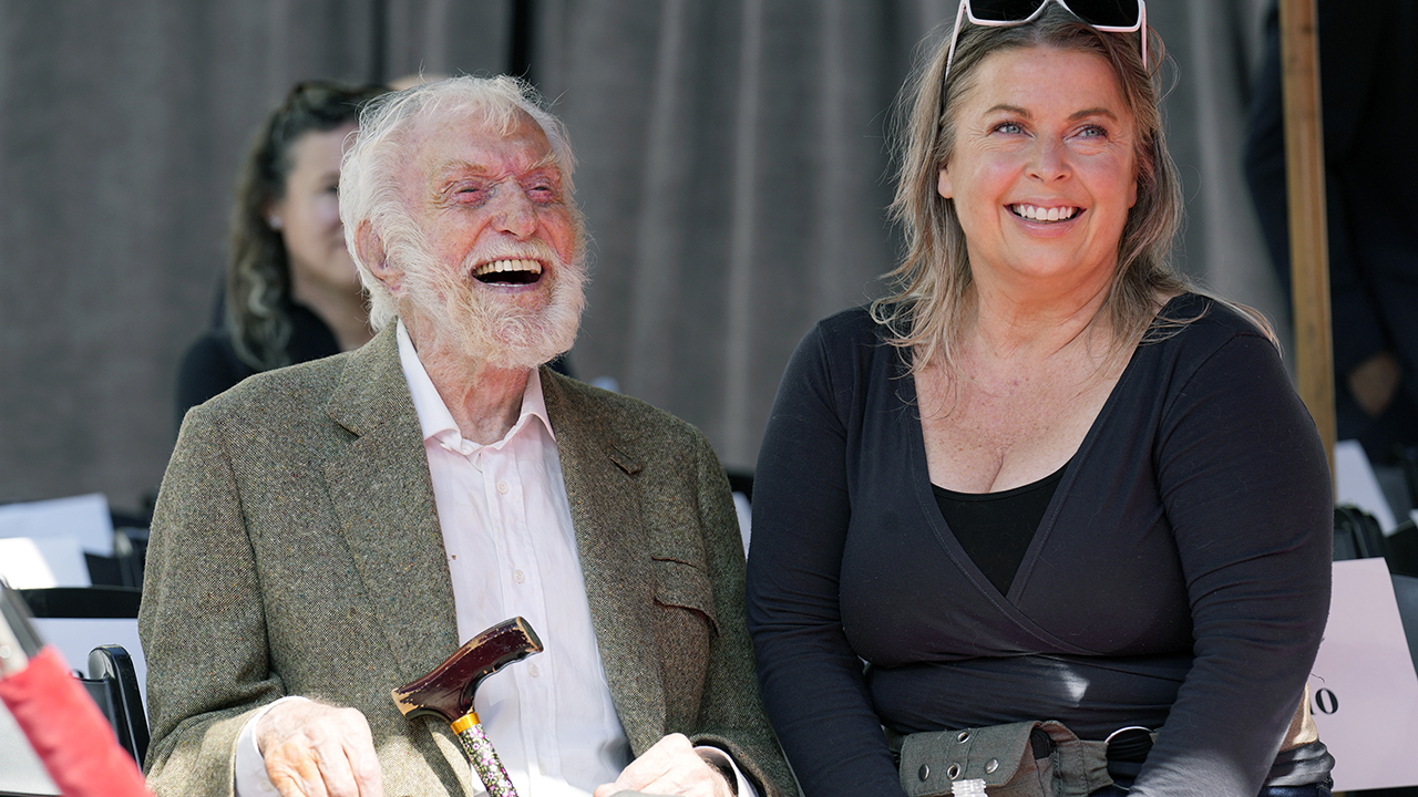 Dick Van Dyke and his wife Arlene Silver look on during a hand and footprint ceremony for Carol Burnett at the TCL Chinese Theatre, June 20, 2024, in Los Angeles.